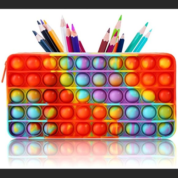 2 FOR $25 Pop It Fidget Tie Dye Pencil Cases - Picture 1 of 6